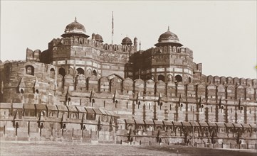 The Dehli Gate at Agra Fort. Exterior view of the Dehli Gate at the Agra Fort complex. The grand