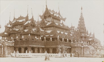 Shwenandaw Monastery in Mandalay. Exterior shot of the multi-tiered Shwenandaw Monastery, built by