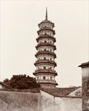 The Flower Pagoda at Canton. View of the ornamental Flower Pagoda, the most prominent architectural