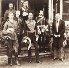 Portrait of Sir Arthur Lawley and his staff. Portrait of Sir Arthur Lawley (1860-1932), Lieutenant