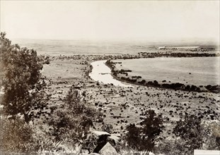The battlefield at Colenso. View of the Tugela River at Colenso, a battlefield of the Second Boer