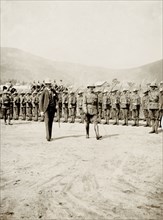 Sir Arthur Lawley inspecting British troops in South Africa. Sir Arthur Lawley (1860-1932),