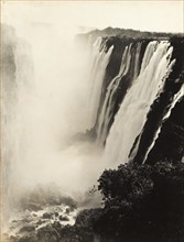 The Victoria Falls. View of Victoria Falls, situated on the Zambezi River on the border between