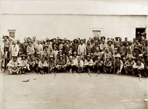 Matabele indunas. A number of Matabele (Ndebele) indunas (chiefs) pose for a group portrait