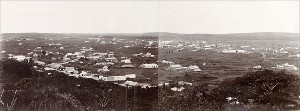 Panorama of Salisbury, Rhodesia. Panoramic view overlooking Salisbury, dotted with colonial-style