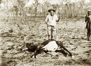 Major Richard Lawley shoots an antelope. Major Richard Lawley (1856-1918), brother of Captain