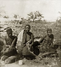 Three of Lobengula's widows. Three widows of Lobengula Kumalo (d.1894), King of the Matabele,
