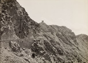 Kohat Pass at Khigana Mountain. View of Kohat Pass as it curves round Khigana Mountain, enroute