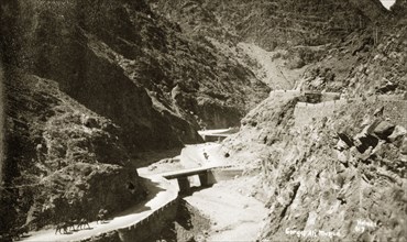 The gorge at Ali Masjid on the Khyber Pass. The gorge at Ali Masjid on the Khyber Pass, a