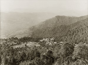 The Himalayan foothills at Murree. View across the forested foothills of the Himalayas that