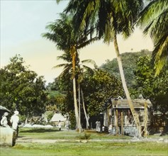 A fishing village in St Vincent. A fishing village near the coast. St Vincent, circa 1910. St
