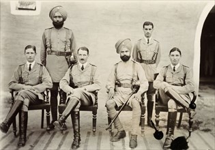Six British and Indian VCOs. Six VCOs (Viceroy's Commissioned Officers) of the Indian Army pose for