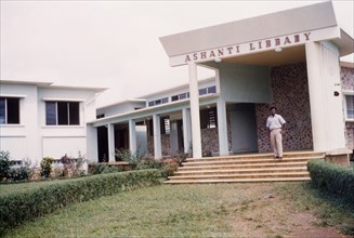 Asante Regional Library. Entrance to the Asante Regional Library. Kumasi, Ghana, circa May 1959.