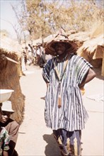 Moshi Man' at Bolgatanga market. Portrait of a man at Bolgatanga market, labelled in an original