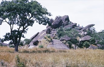 Jos Plateau, Nigeria. A granite rock outcrop at Jos Plateau. Jos, Plateau State, Nigeria, October