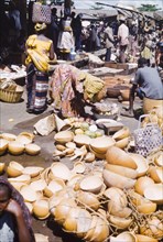 A gourd stall at Abidjan market. A gourd stall at a bustling market in Abidjan. Abidjan, Cote