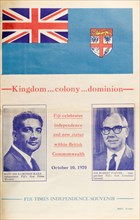 Fiji Times Independence Souvenir. Front page of the Fiji Times Independence Souvenir, published