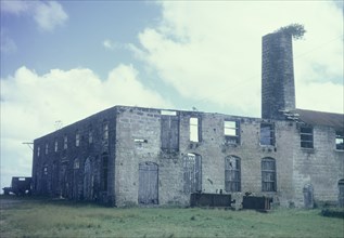 Abandoned sugar factory, Barbados. The ruins of an abandoned sugar factory on a plantation in