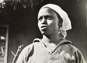Kikuyu woman educated by Scottish missionaries. Portrait of a young Kikuyu woman, educated by