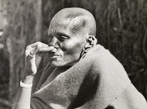 A Kikuyu elder. Portrait of a Kikuyu elder who was once a warrior. An original caption explains he