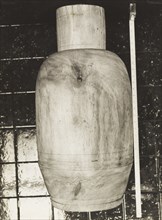 The completed shell of an atumpan drum. The completed shell of an atumpan drum, carved by hand and