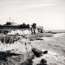 The Old Castle at Gujarat. The Old Castle on the coast at Diu. Gujarat, India, circa 1937.,