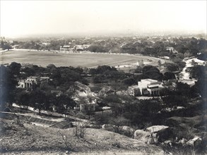 Hyderabad racecourse. View over Hyderabad racecourse. Hyderabad, Andhra Pradesh, India, circa 1880.
