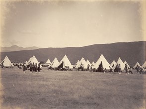 Second West India Regiment under canvas. Bell tents belonging to the Second West India Regiment are