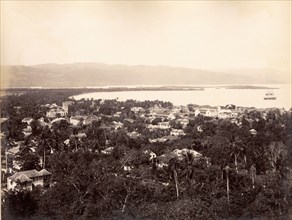 Montego Bay, Jamaica . View across Montego Bay. Montego Bay, Jamaica, circa 1891. Montego Bay, St