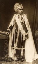 Maharaja of Travancore. Studio portrait of Sri Mulam Tirunal Rama Varma (r.1885-1924), Maharajah of