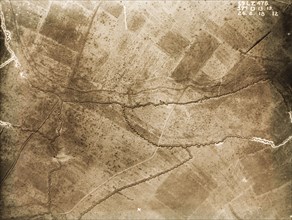 Aerial view of a front line system. One of a series of British aerial reconnaissance photographs