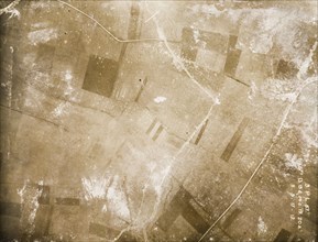 Aerial view of fields on the Western Front. One of a series of British aerial reconnaissance