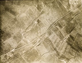 A trench system on the Western Front. One of a series of British aerial reconnaissance photographs
