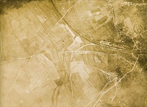 A military camp on the Western Front. One of a series of British aerial reconnaissance photographs