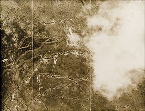 Aerial view of a trench system on the Western Front. One of a series of British aerial