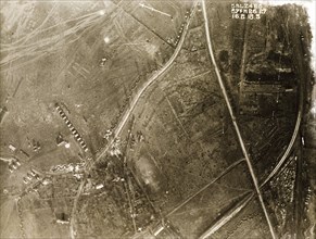 A military camp on the Western Front. One of a series of British aerial reconnaissance photographs