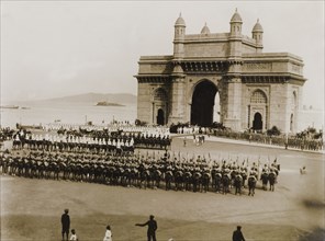 Official parade at the Gateway of India. Mounted cavalry regiments of the Indian Army participate
