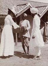Phyllis Lawrence visits stables in Karachi. Phyllis Louise Lawrence, the first wife of Sir Henry