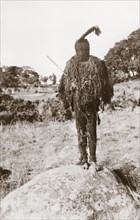 A dodo spirit man. Portrait of a Nigerian spirit man, dressed in a dodo masquerade costume that