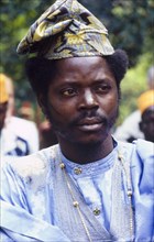 Man in traditional African dress. Portrait of a man in traditional African dress at the West