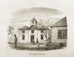 Mount Zion Church, Jamaica. A woodcut illustration of Mount Zion Church, taken from Reverend George