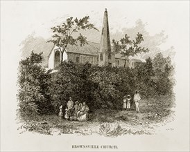 Brownsville Church, Jamaica. A woodcut illustration of Brownsville Church, taken from Reverend