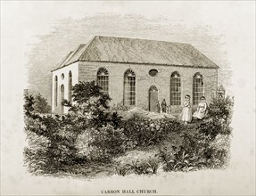 Carron Hall Church, Jamaica. A woodcut illustration of Carron Hall Church, taken from Reverend