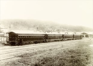 New Trinidad Government Railway passenger train. View of a new Trinidad Government Railway