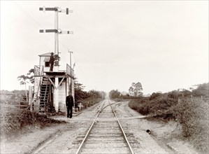 San Joseph railway junction, Trinidad. View of the signal box at San Joseph railway junction on the