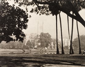 St. Paul's Cathedral, Calcutta. View over an open landscape to St. Paul's Cathedral in Calcutta,