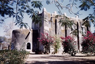 Mud building in Kano, Nigeria. View of the 'Old Residency' in Kano, a two-storey mud building