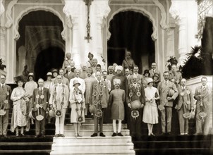Group portrait of Lord Irwin and Maharaja of Ratlam. Lord Irwin, Viceroy of India, and his