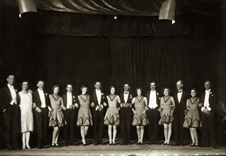 Cabaret performance at Orpheus Theatre. Officers of the West Yorkshire Regiment (The Prince of