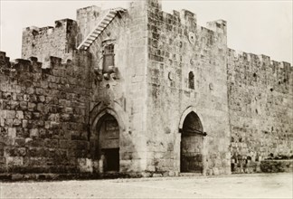 Herod's Gate, Jerusalem. View of Herod's Gate on the northern section of Jerusalem's old city walls